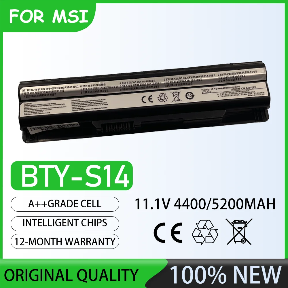 11.1V  5200mAh BTY-S14 Laptop Battery For MSI MEDION Akoya Mini E1311 Series MEDION MD97107 Series MEDION MD97164 Series