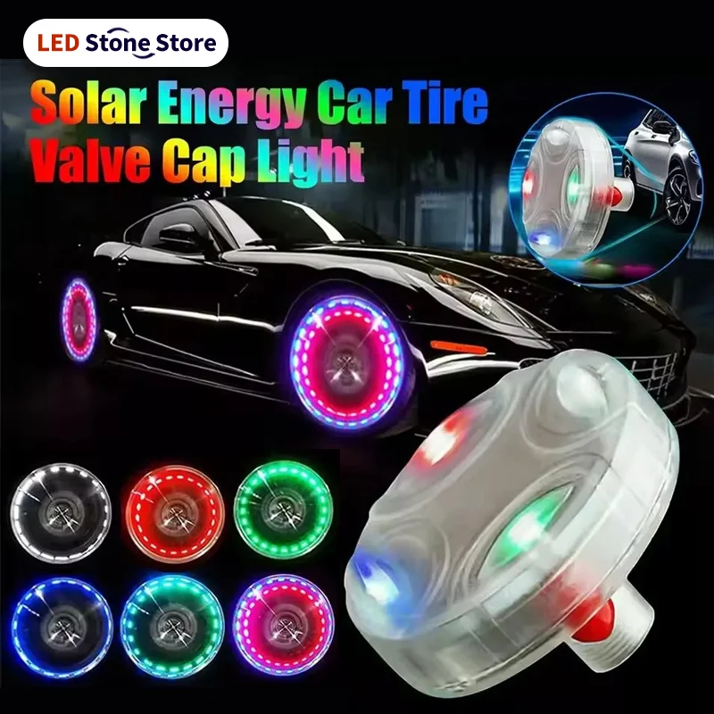 

Auto Wheel Lights Nozzle Valve Cover Solar Smart Tire LED Tire Hub Fluorescent Luminous Wheel Valve Light Cap Light M4K8