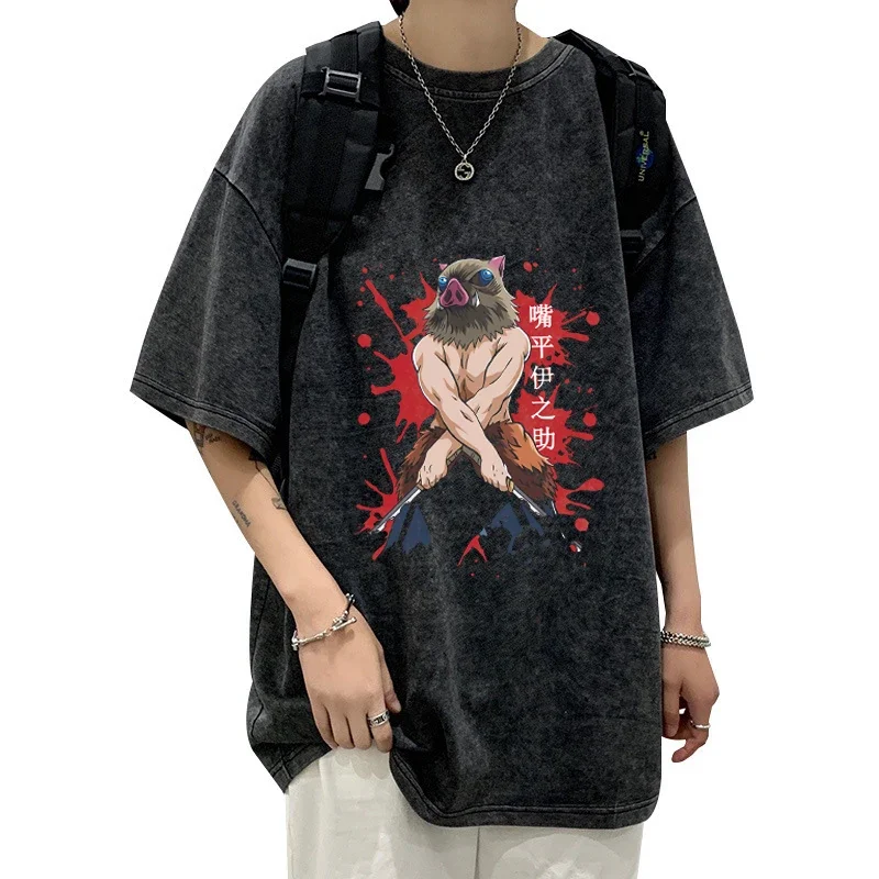 2024 New Japanese Anime Demon Slayer Blade T-Shirt Hira Inosuke’s Short Sleeve Fashion Summer Cool Tees Best Selling Top Cloth