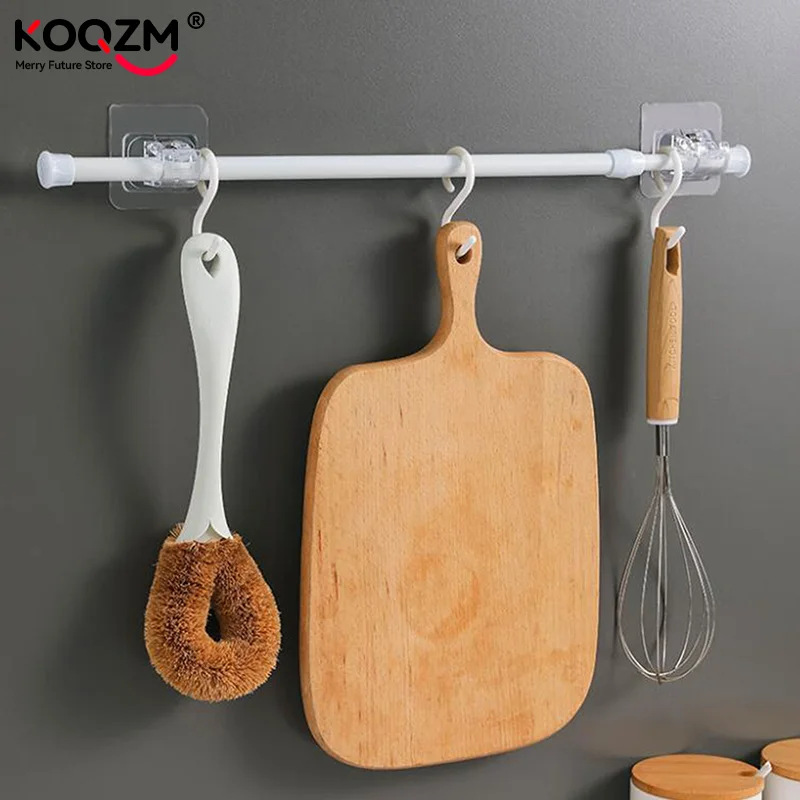 Barra de cortina ajustable de 30-90 cm con resorte, extensible y telescópica para baño, barra de ducha sin necesidad de taladrar.