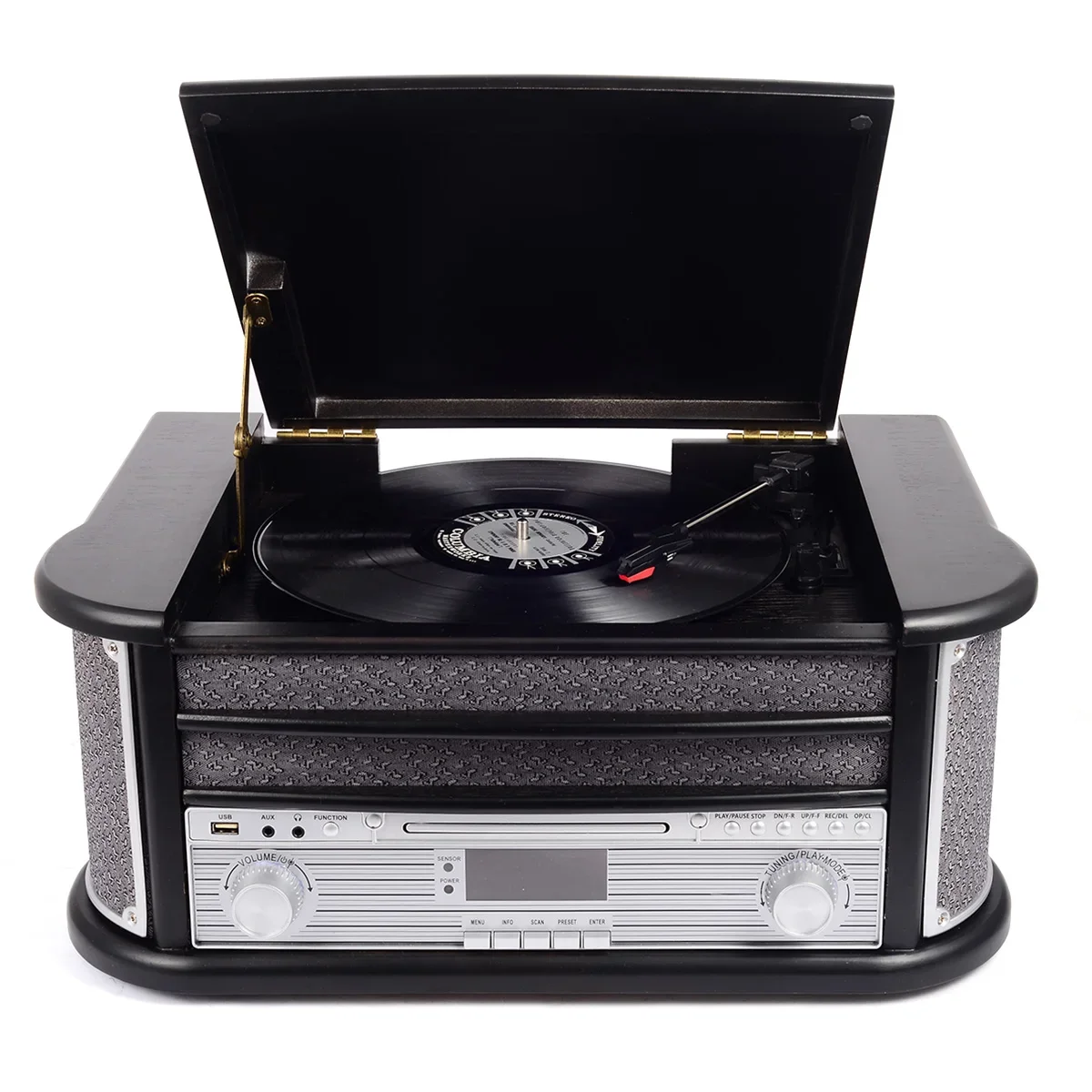 Nostalgic Music Centre Bluetooth Vinyl Turntable CD Cassette USB Recording Player Record Vinyl