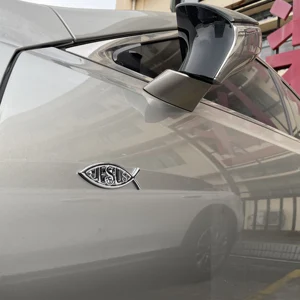 Arabanın bagajına, tamponuna ve çamurluğuna uygulanan metalden İsa'ya Balık yapıştırıcısı-arka, çıkartmalar, metal, 3D, sembol, hristiyan 6 Büyük balık satışı, hıristiyan-no. 5