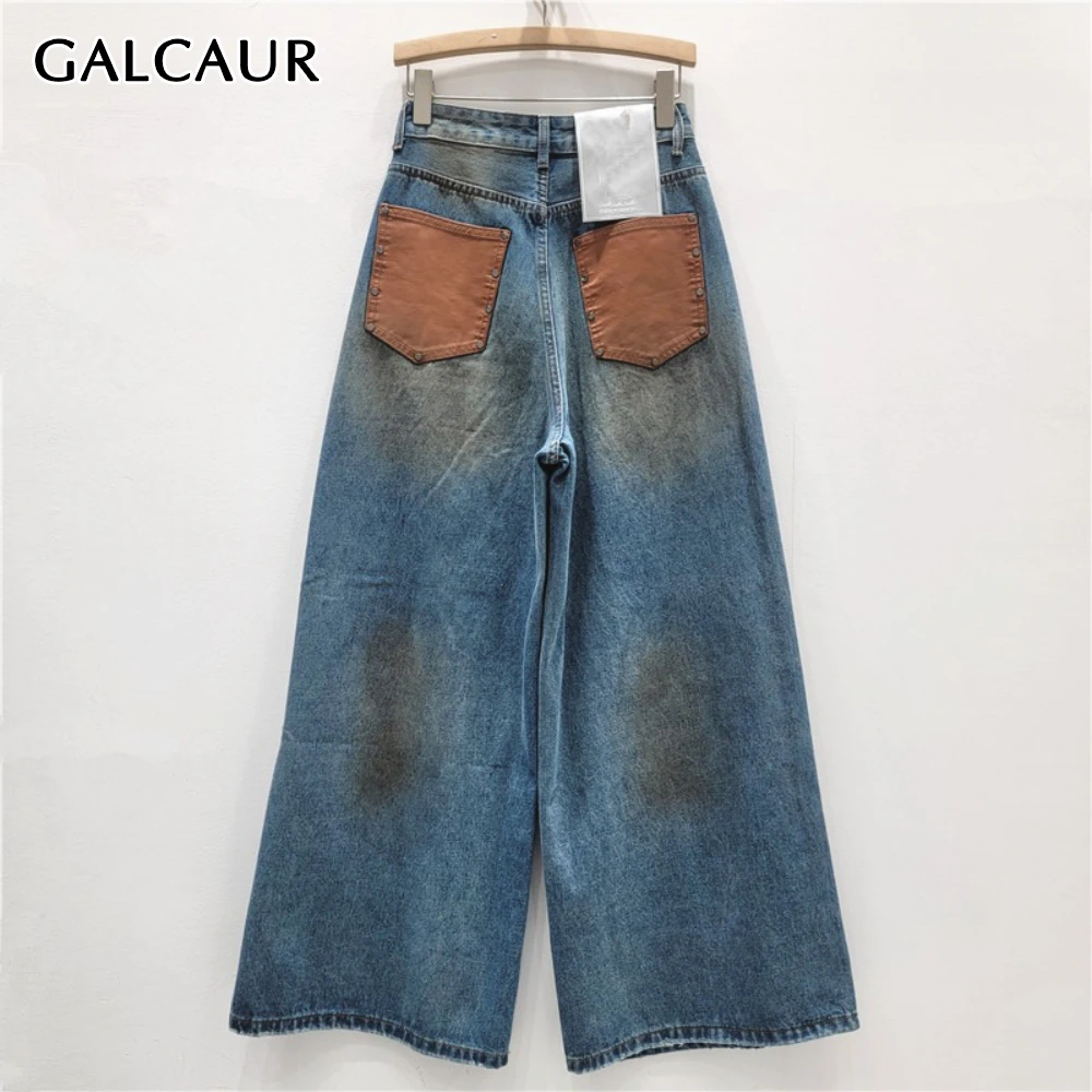 

GALCAUR однотонные брюки с карманами, женские свободные винтажные широкие брюки с высокой талией, осенняя мода, новый стиль