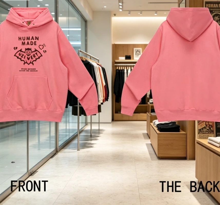 HUMAN MADE Heart Logo Pullover Hoodie Loose Fit Cotton Unisex Couple Top - view 4