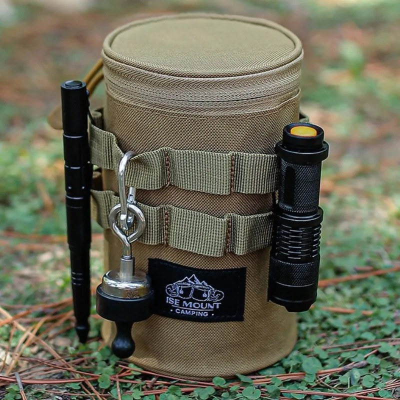 في الهواء الطلق التكتيكية متعددة الوظائف حقيبة التخزين حامل أكواب البيرة كوب ماء العزل الغطاء الواقي التخييم التنزه كوب ماء حقيبة