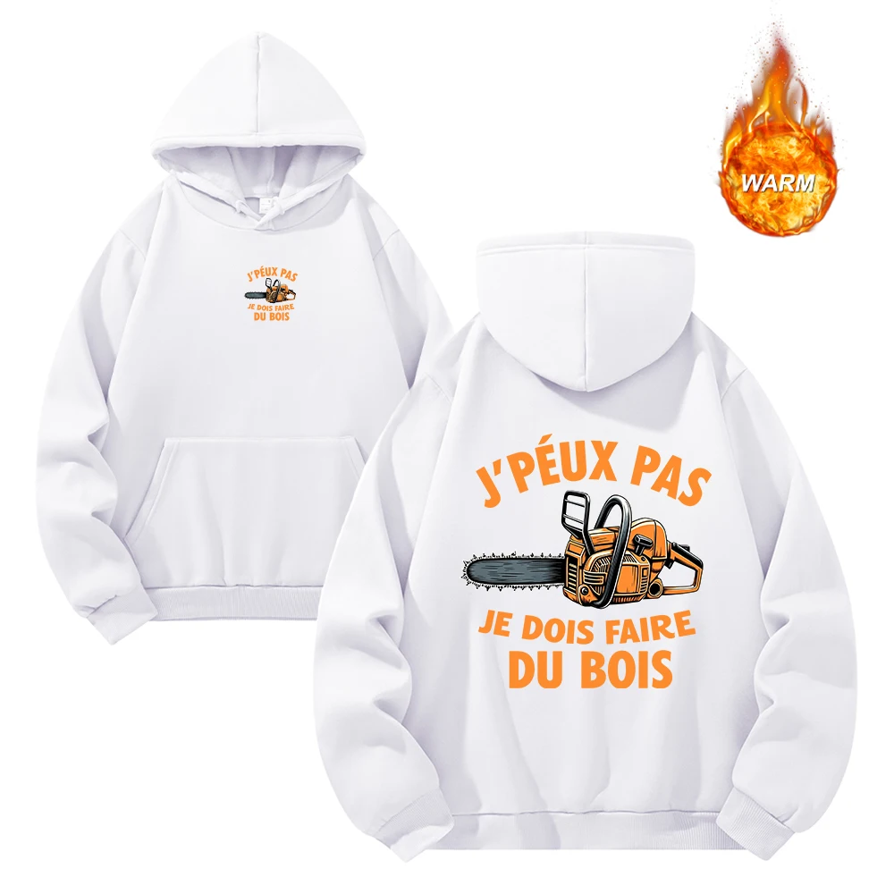 Men's Fun Chainsaw Print Hoodies Autumn And Winter Casual Warm Pullover Sweatshirt Everyday Street Style Commute Sports Top