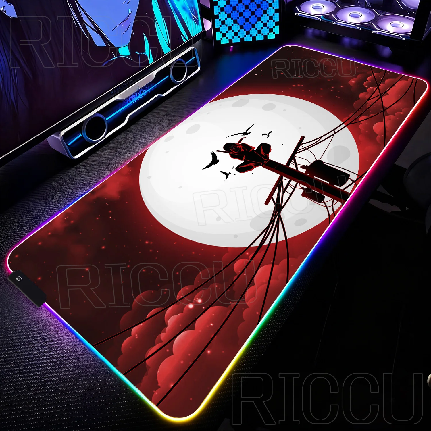 

HD RGB XXL аниме Uchiha Itachi N-Naruto светодиодный коврик для мыши геймеры аксессуары для ПК игровой 400X900 мм расширение клавиатуры настольный коврик коврики для мыши