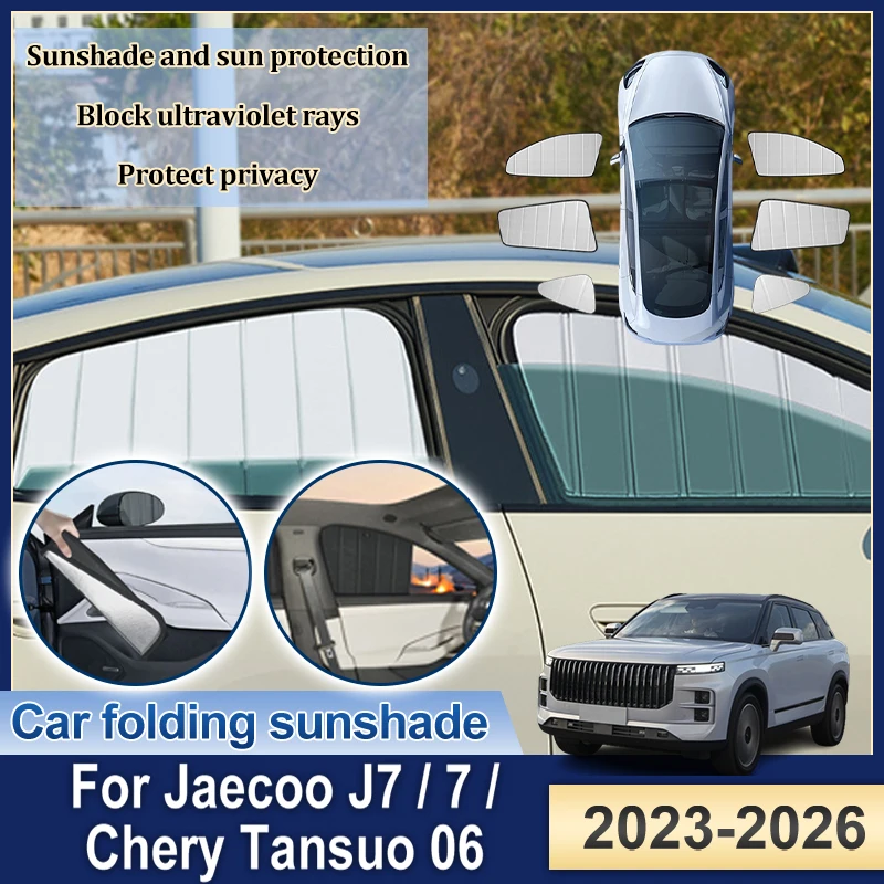 

Солнцезащитные шторки для Jaecoo J7, аксессуары для Chery Tansuo 06 2026 2025 2024 2023, складные защитные накладки на окна, солнцезащитные козырьки