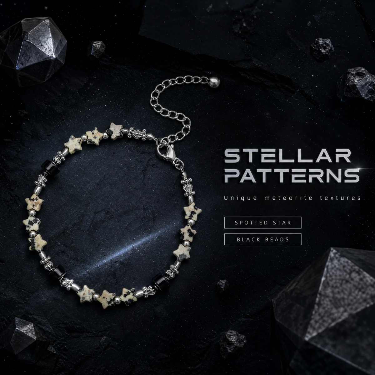 Natural Stone Bracelet Stainless Steel Wristband Baroque Pearl Amethyst Flower Spotted Stone White Shell Star Cross Jewelry
