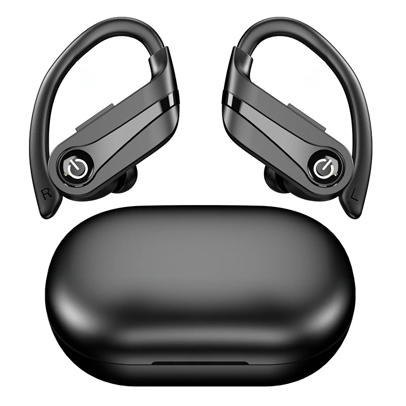 Bluetooth 5.3 Wireless Earbuds With Mic IPX7 Waterproof 200H Earphones With Hooks For Sports Running Workout Gym