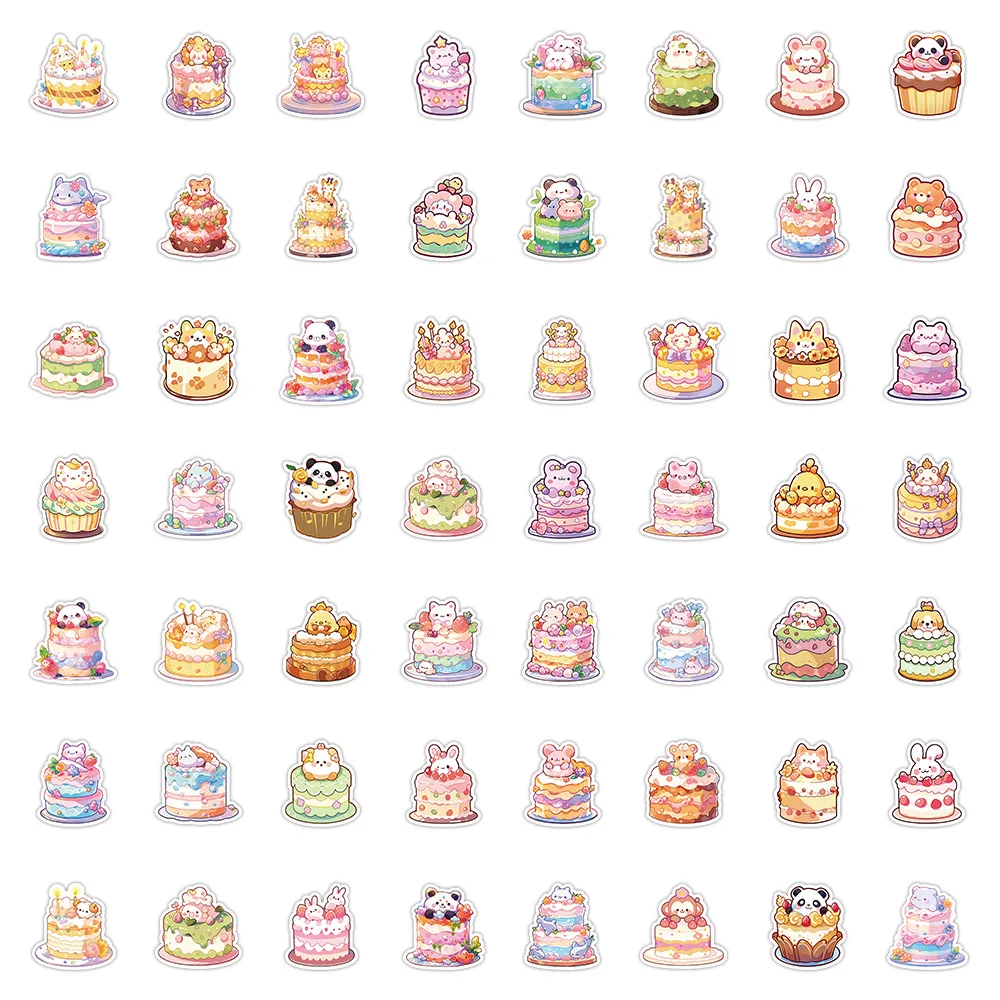 60 uds serie rosa postre pastel pegatinas lindo pequeño fresco creativo decoración pegatinas DIY guitarra teléfono taza de agua monopatín