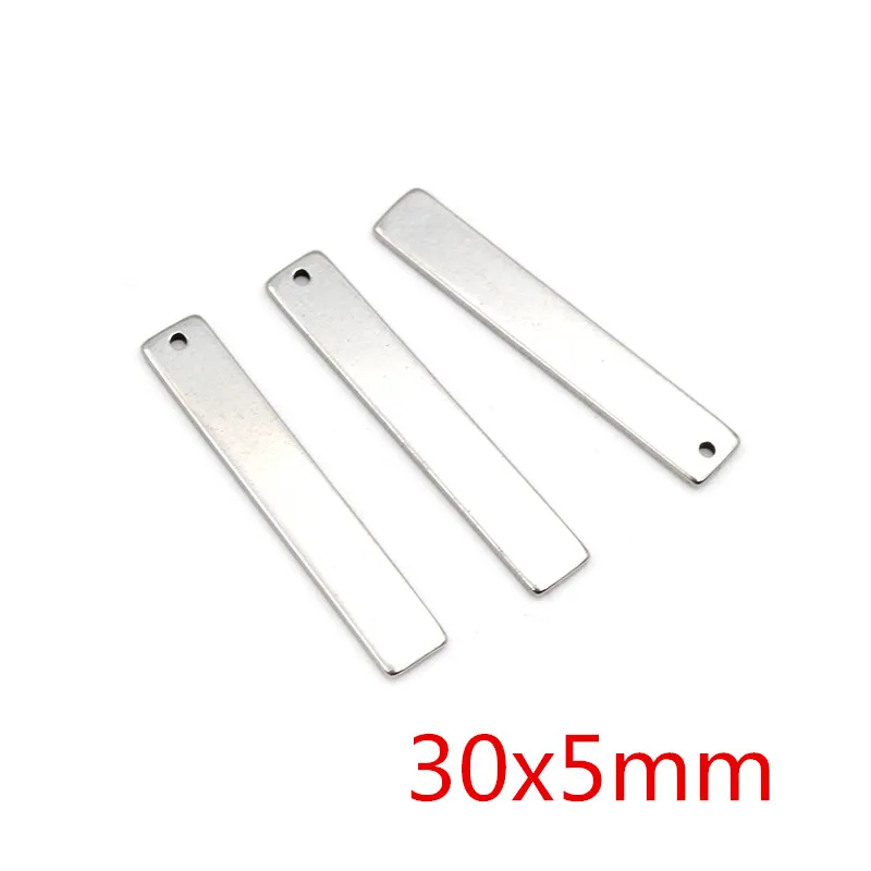 10pc/lot  No Fade Charms 316 Stainless Steel rectangle for necklace pendant diy jewelry making