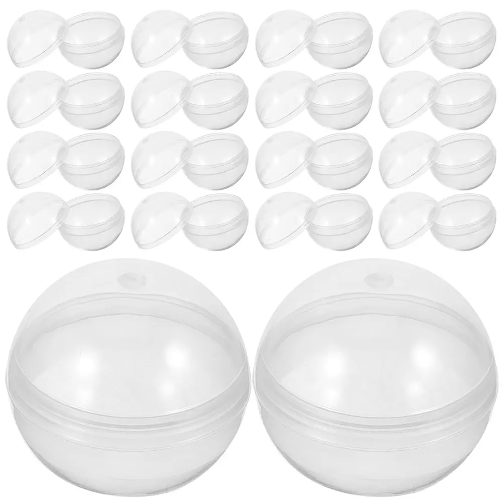 

50pcs Shell Toy Round Clear Plastic Balls for Gumball Machine Fillable Craft Claw Gift Packing One Inch Size Decor