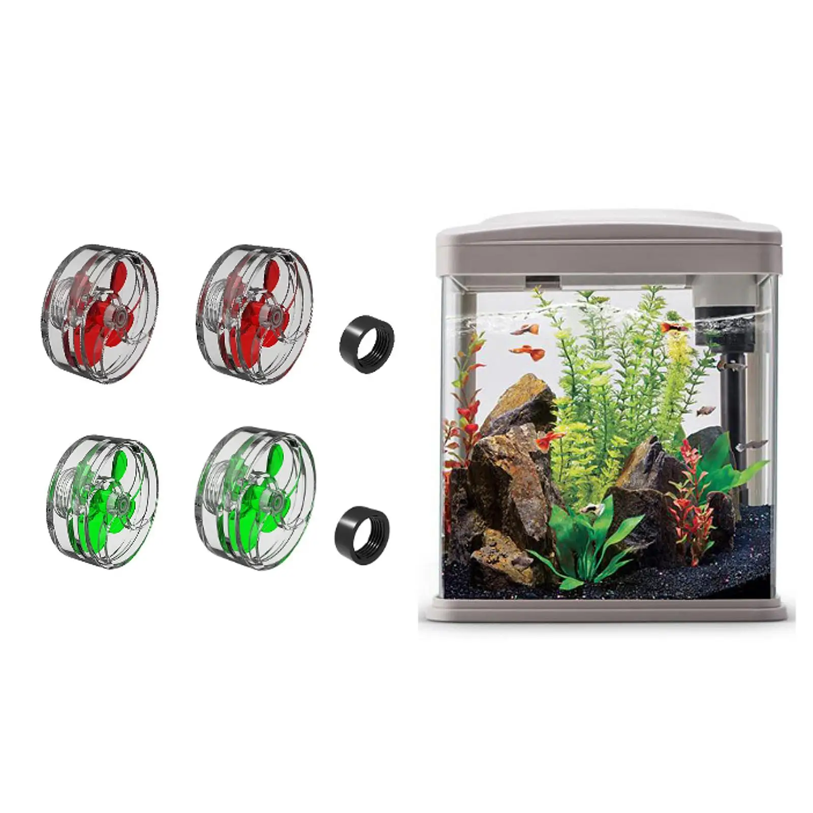 

Aquarium Water Outlet Fan Nozzle Adapter Lightweight Multiuse Side Filter Auto-rotating 4-blade Fan for Fish Tank Attachments