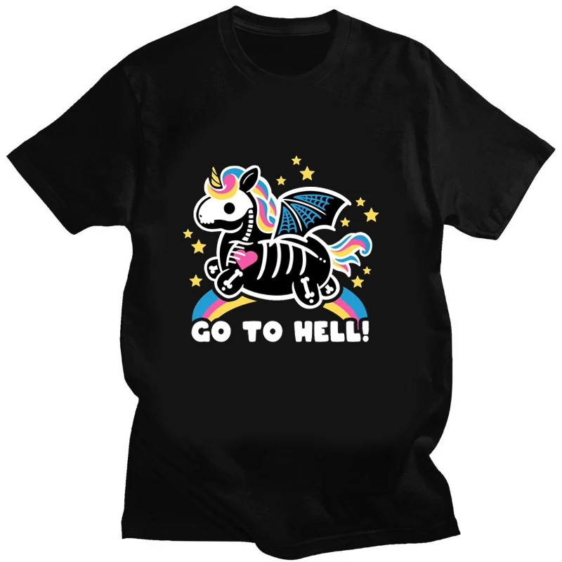 Halloween Skeleton Funny T Shirt Little Ghost Creative Gift T-shirts  Casual  Short Women Men Clothing Tees Tops Streetwear