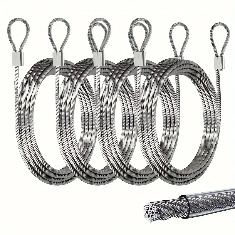 Stainless steel packaging clothesline, rust-resistant, wear-resistant, durable, Universal tent line, 3.6m, 4 pieces