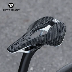 WEST BIKING 3D Printed Road Bike Seat T800 Carbon Speed Saddle Lightweight Short Nose Racing Bike Saddle High End Bicycle Parts