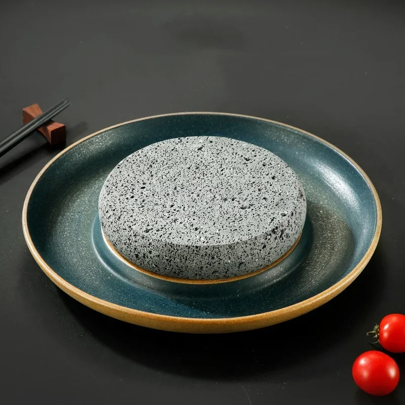 Creative Ceramic Dining steak Plate Volcano Stone Heating Tableware Sushi Plate Restaurant Molecular Cuisine Specialty Tableware