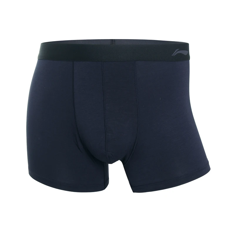 Li-Ning Men GYM Underwear Solid Color Breathable 94%Modal 6%Elastane Male Boxer Brief LiNing Sports Underpants Shorts AUAV005 image 3