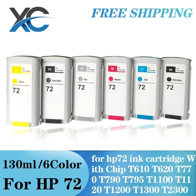 Suitable for HP 72 Ink Cartridge for hp72 ink cartridge With Chip T610 T620 T770 T790 T795 T1100 T1120 T1200 T1300 T2300