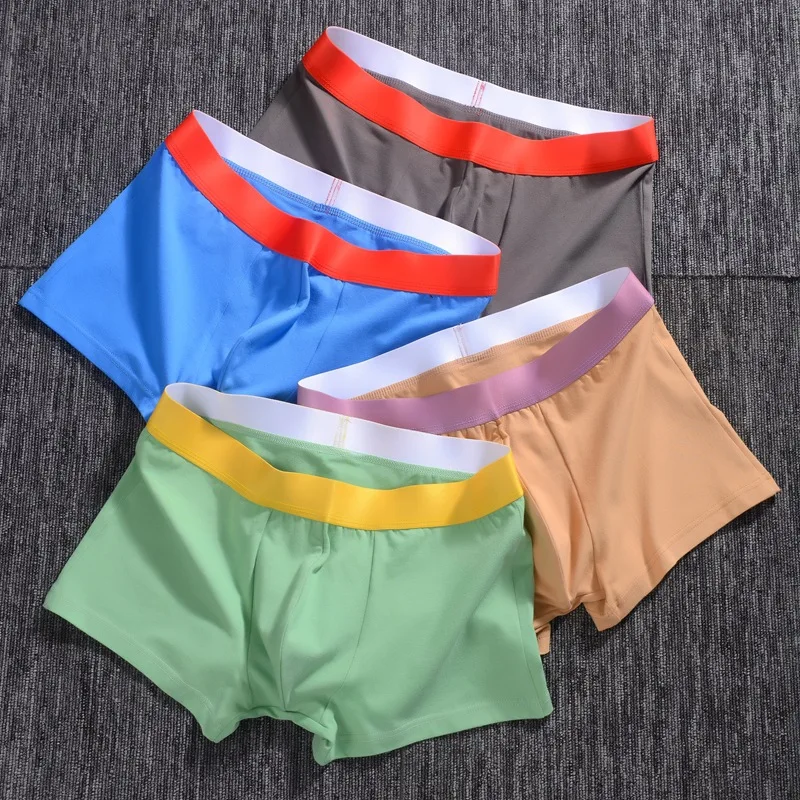 

Мужские Мягкие хлопковые боксеры, однотонное нижнее белье со средней талией, дышащие Молодежные трусы большого размера, удобные шорты