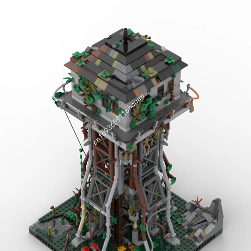2158 stücke MOC Verlassene Wachturm Halloween Modell Bausteine Geburtstag Bildung Architektur Spielzeug Ziegel Weihnachten geschenke