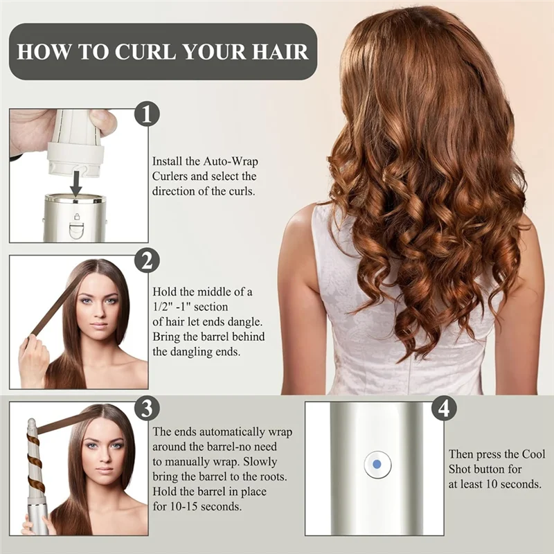 WHYY-Botti conici per ferro arricciacapelli lunghi per Shark Flexstyle, bigodini per ferro arricciacapelli con avvolgimento automatico per creare onde classiche naturali