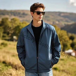 Men Summer Windbreaker Zip Pockets UV Sun Protection Jackets Breathable Ultra-light Working Clothes Outdoor Skin Thin Coats Camp