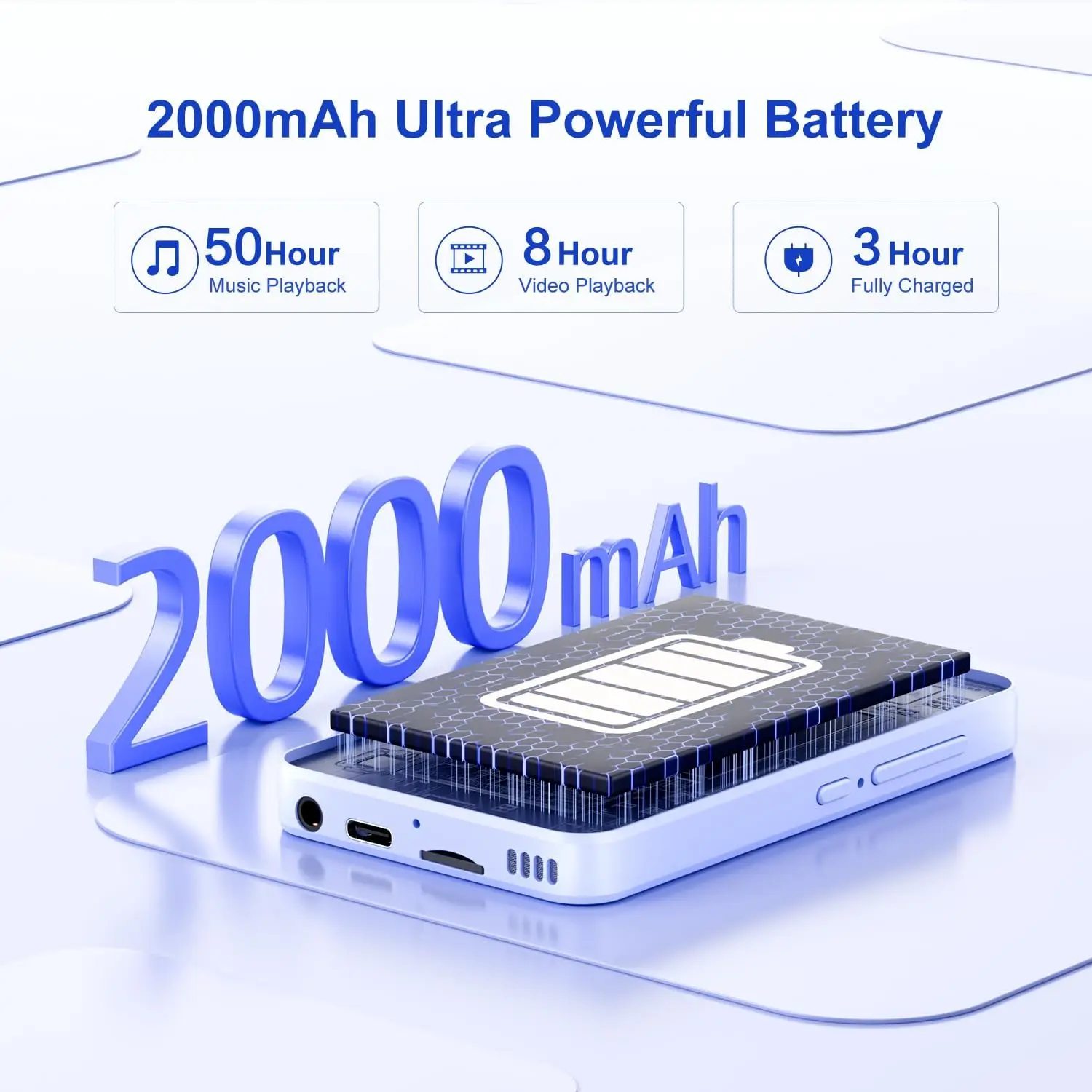 بلوتوث وواي فاي، 80 جيجابايت (16 جيجابايت + 64 جيجابايت) مع كاميرا، سبوتيفي ميوزيك ديزر مسموع، شاشة لمس 4.02 بوصة للأطفال هاي فاي MP4 #6