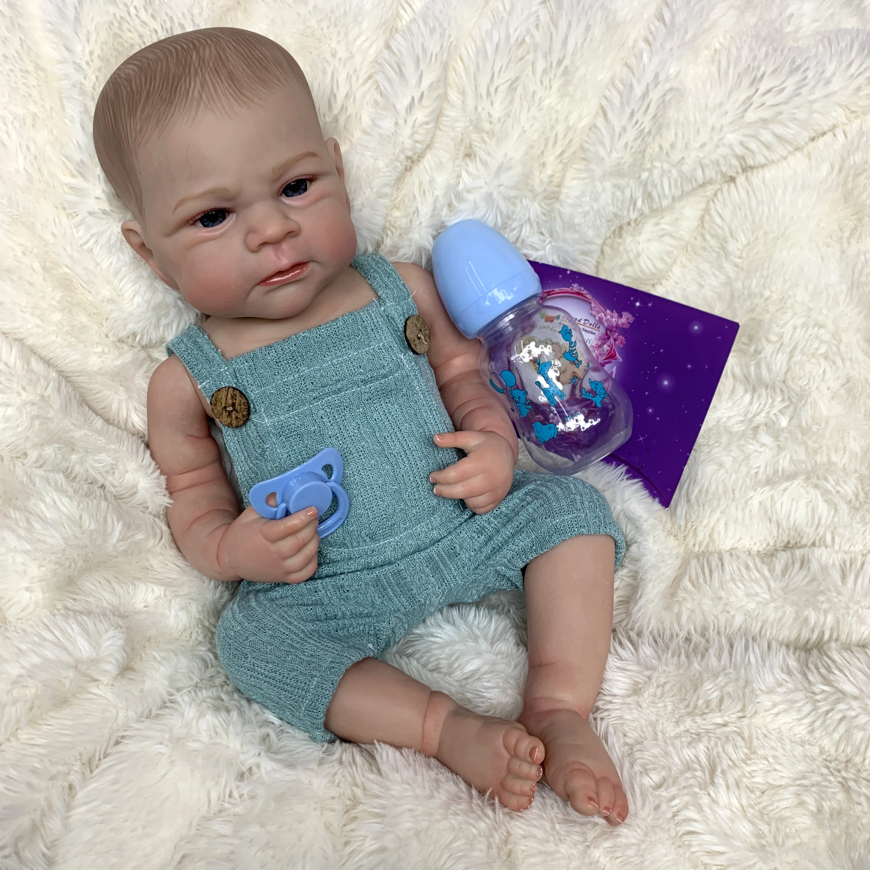 19 pollici Elijah Boy Full Body morbido silicone bambole in vinile dipinto neonato bambola giocattoli per il regalo di Natale del capretto Muñecas Reborn