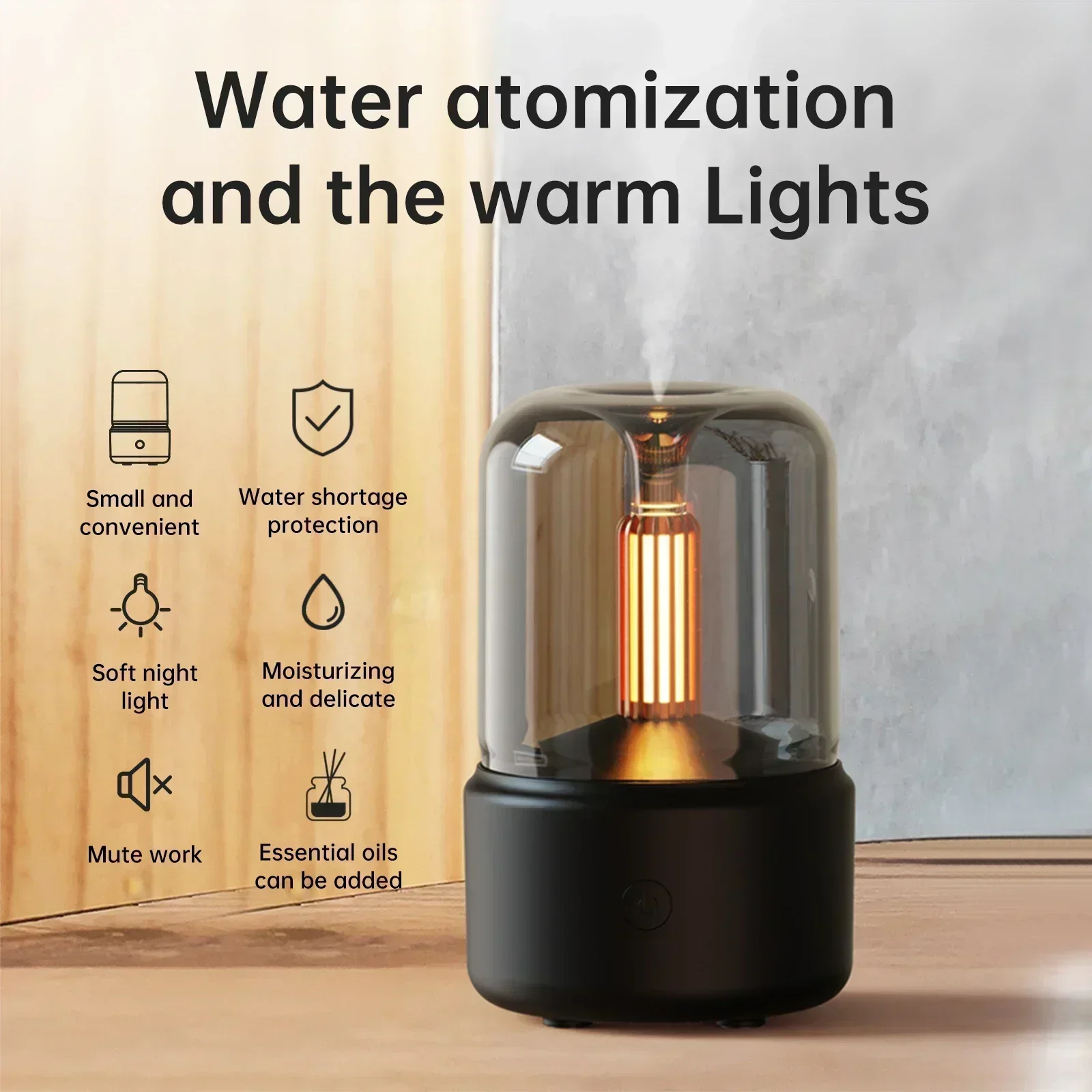 

Portable Mini Aroma Diffuser USB Air Humidifier Essential Oil Night Light Cold Mist Maker Sprayer for Home Gift