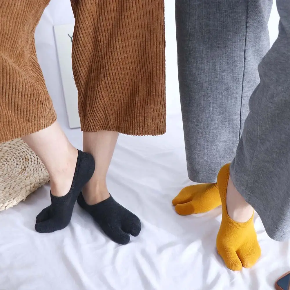 كيمونو بسيط النساء القطن الرجال النمط الياباني اثنين إصبع الجوارب الجوارب أنبوب قصير سبليت تو الجوارب