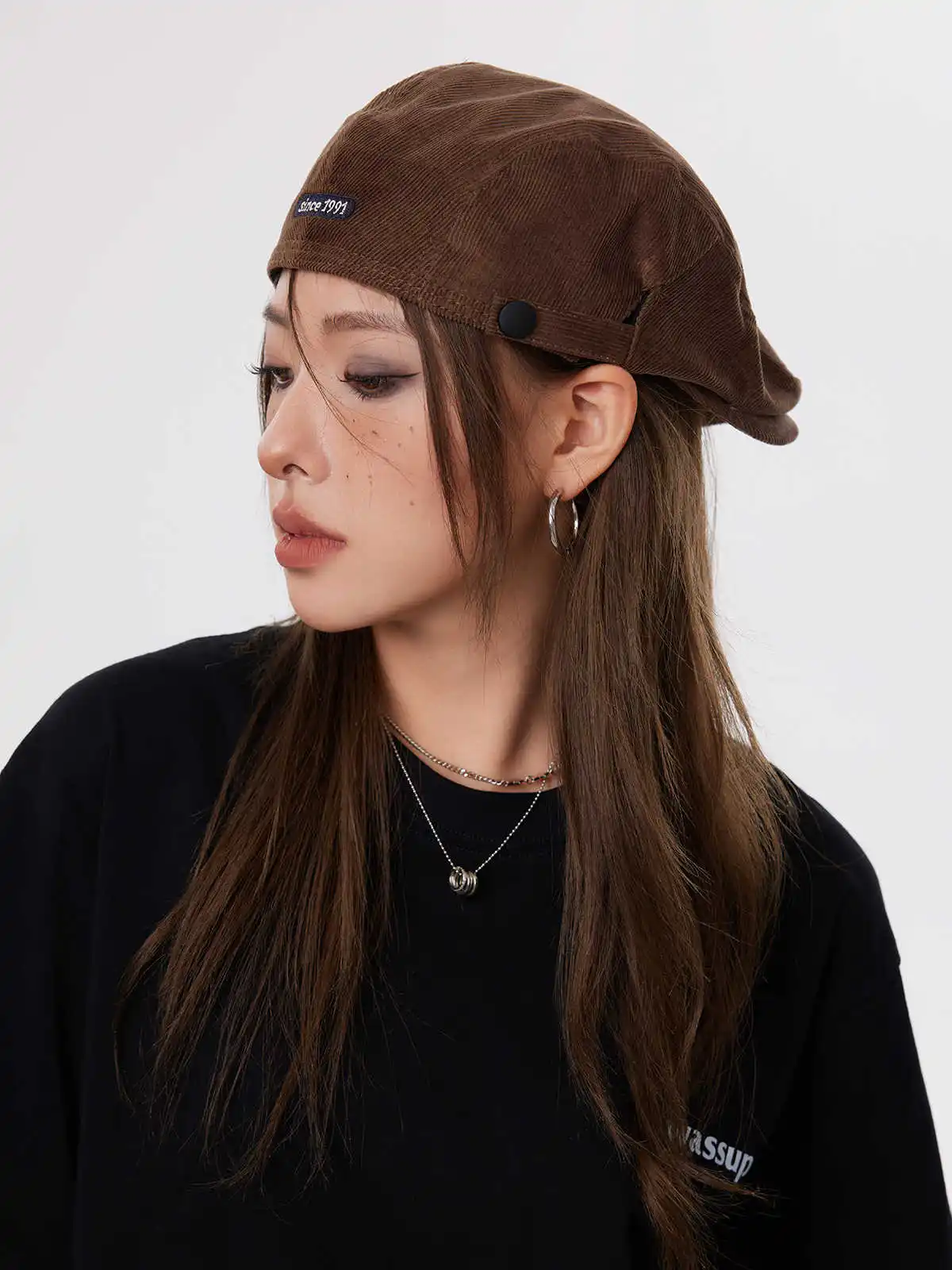 Coffee Color Backward Forward Hat Women Street Brown Painter Beret Detective Newsboy Hat Men Tide