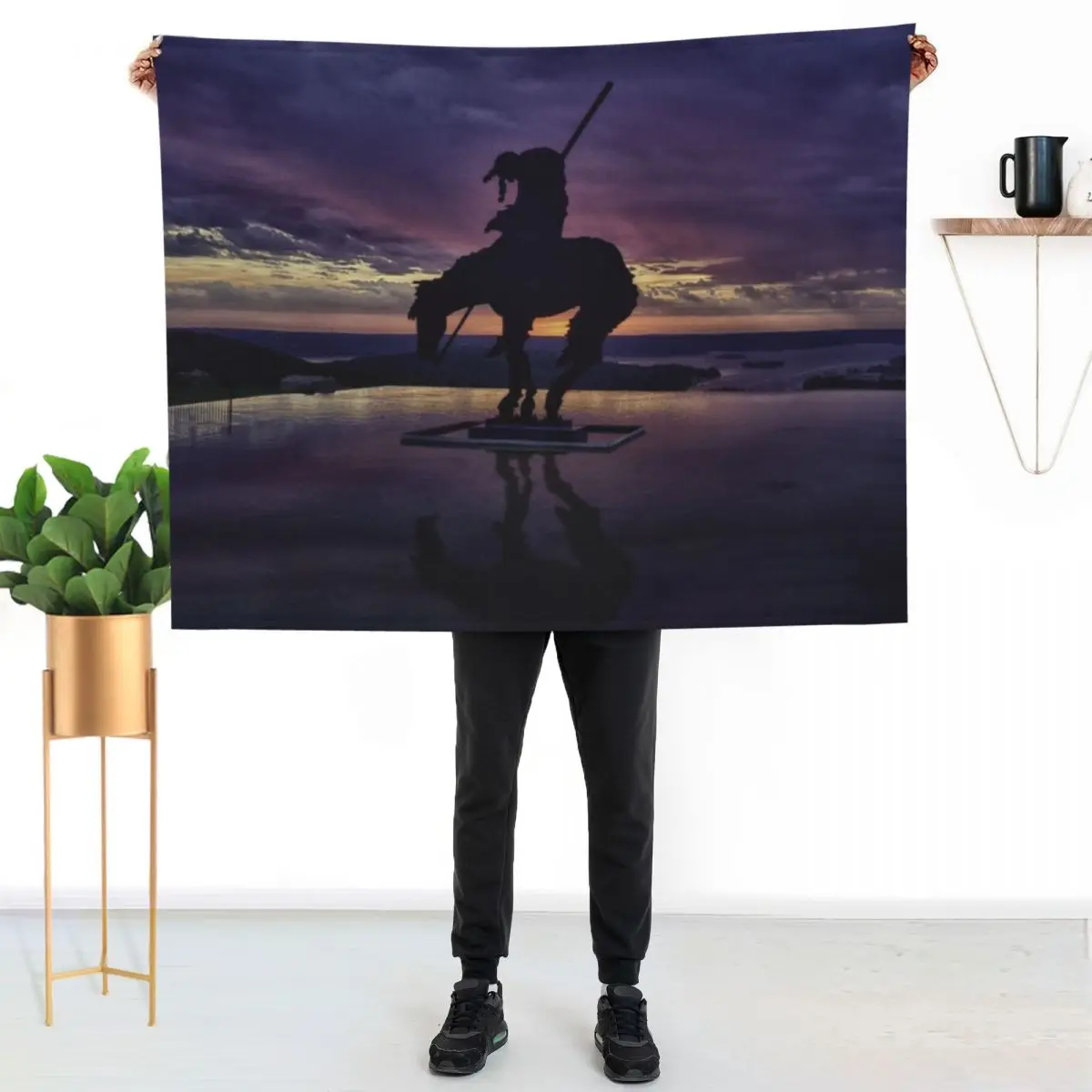 

End of the trail at sunset Throw Blanket Stylish Decor Blanket Gift for Friends Roommate
