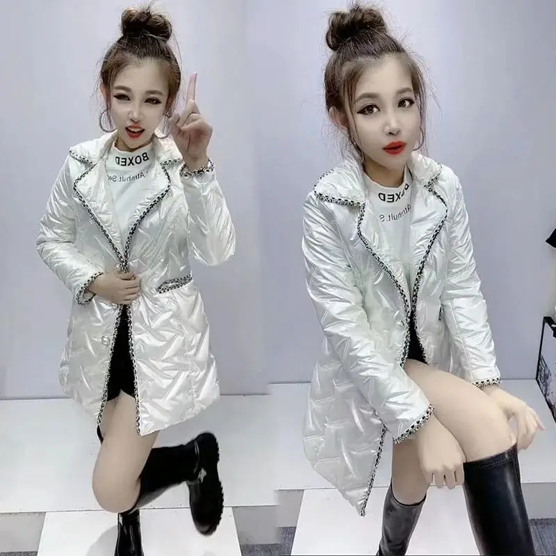 

Осенне-зимнее женское приталенное хлопковое пальто в корейском стиле с пуговицами, модное, универсальное, из полиэфирного волокна, с длинными рукавами