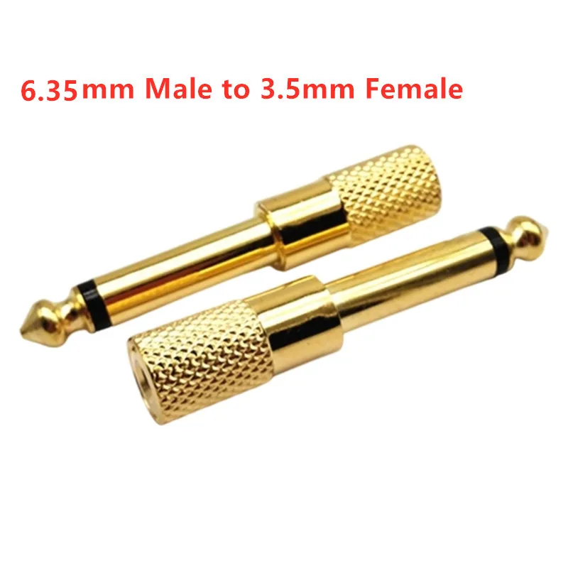 2 قطعة/الوحدة 6.35 مللي متر ذكر إلى 3.5 مللي متر أنثى أحادية جاك التوصيل واحد الصوت مهائي كابلات ميكروفون سماعة مكبر للصوت AUX محول