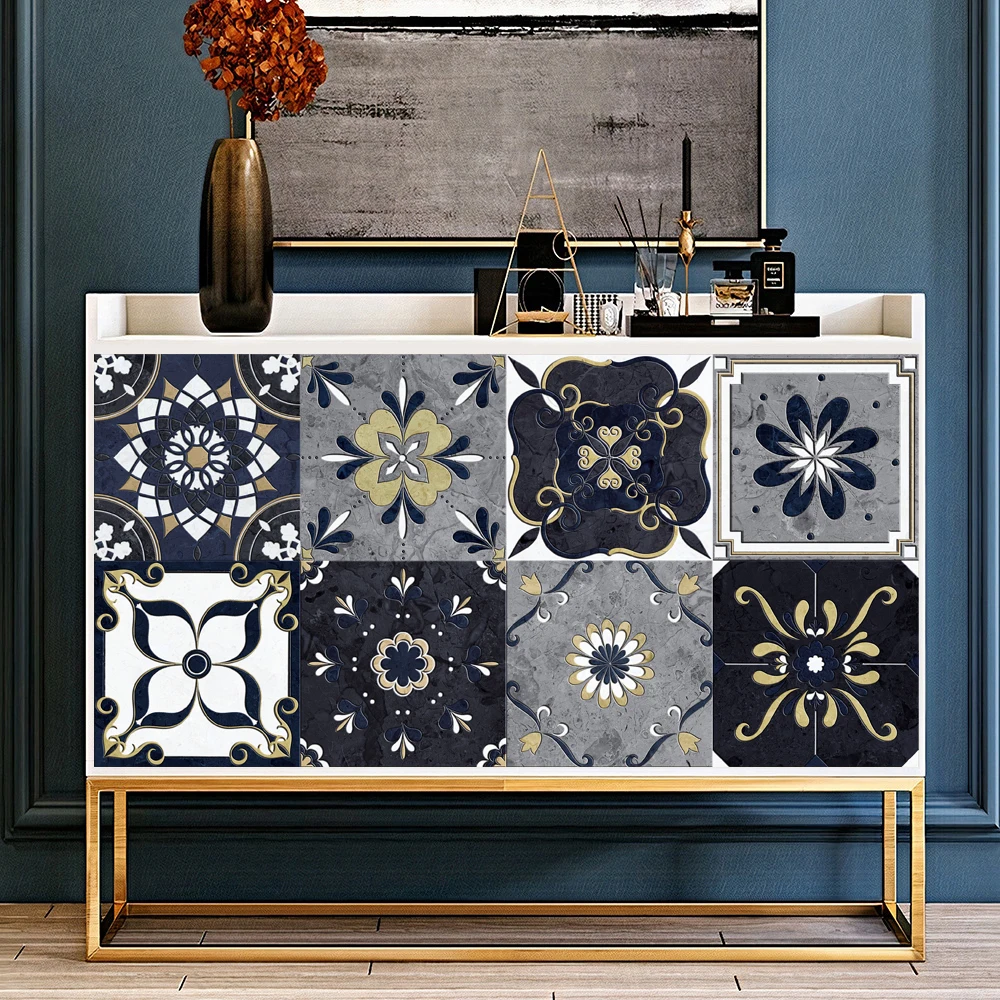 10pcs/set Mexican Tiles Wall Sticker Kitchen Wardrobe Toilet Wall Decals Home Decor Waterproof Self-adhesive Art Wallpaper