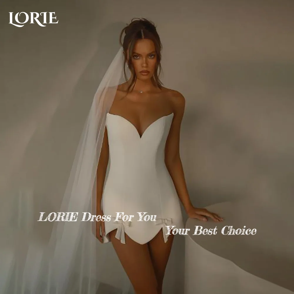 LORIE Vintage Short Wedding Dress Ruffle Pleats Backless Sexy Sweetheart Corset Mini Bridal Gown Princess Bride Gowns Customized