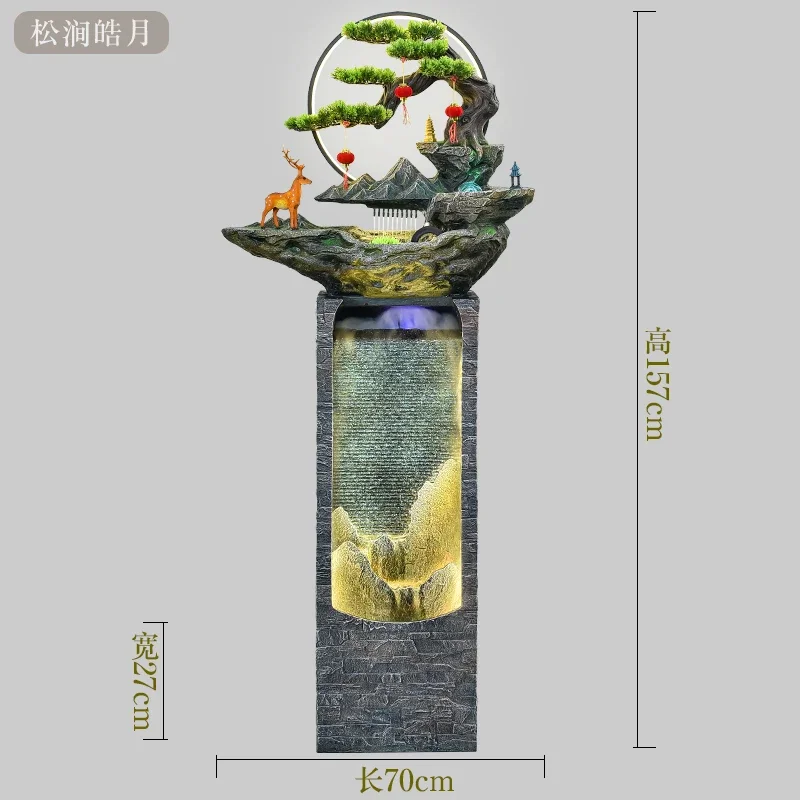 

Rockery flowing water fountain alpine water wheel floor ornament living room large TV cabinet corner landscape decoration
