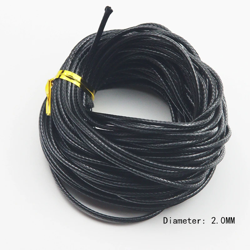 10YARD/Batch 1.0/1.5/2.0MM Black Leather Thread Wax Thread DIY Necklace Bracelet Jewelry Beaded String Production