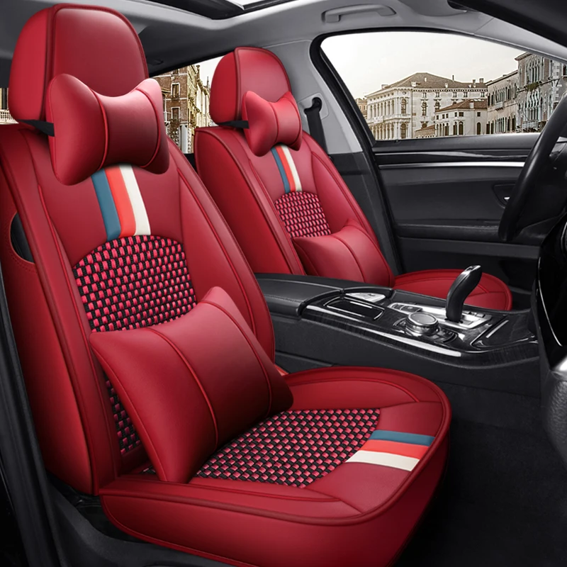 New wear-resistant all-enveloping seat cover Summer leather ice silk car five-seater universal cushion for all seasons