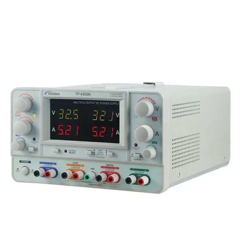 

TP-4303N Multiple Output Four Channel Linear Power Supply 30V 3A DC Regulated Laboratory Grade for Electronics Testing