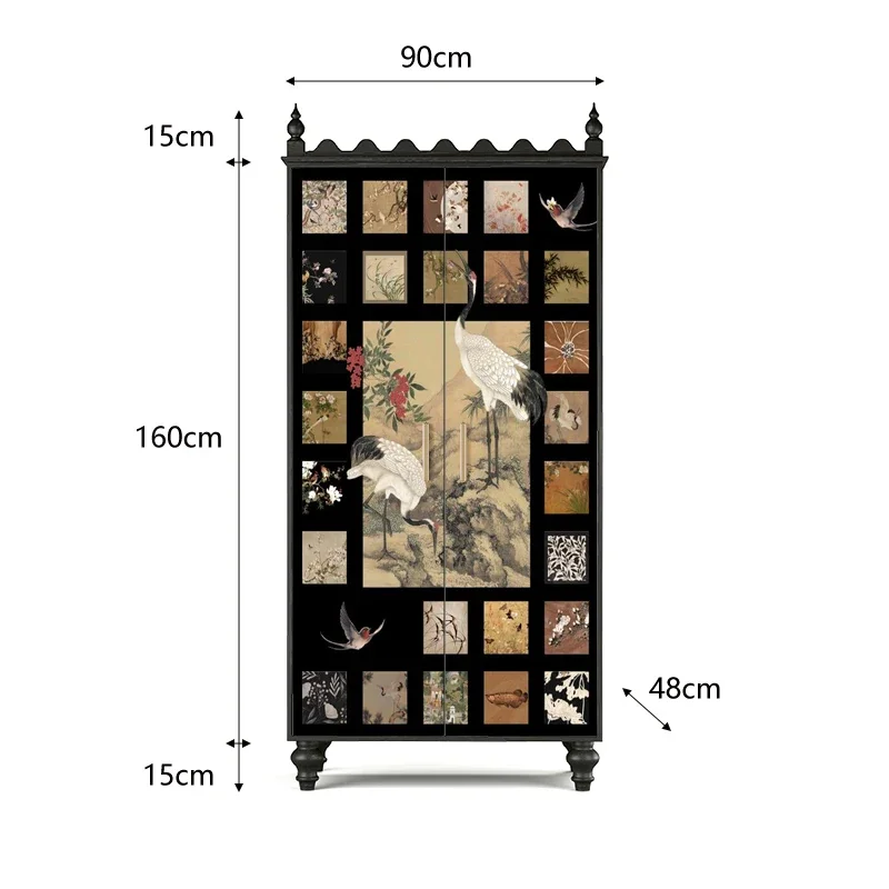 

Шкаф в французском китайском стиле из цельного дерева для гостиной, диван, у стены, встроенный шкаф для хранения вещей