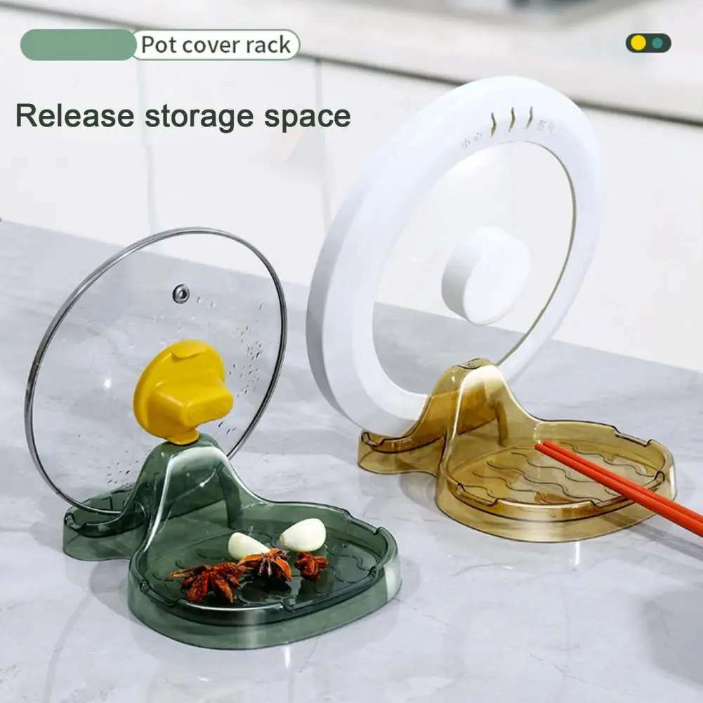 Práctico soporte para tapa de olla con fregadero, fácil limpieza, diseño estable que ahorra espacio, estante de almacenamiento de plástico para Cocina