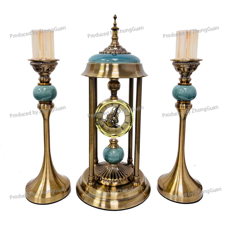 European-style Light Luxury Clock - Premium Living Room Mantel Clock, Creative Mechanical Retro Design, Specialized Table