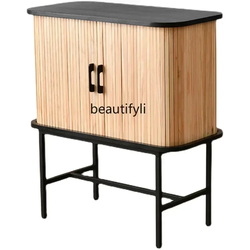 

Solid Wood Dining Side Tea Cabinet Simple Modern Small Apartment Entrance Locker TV Storage Side Cabinet furniture