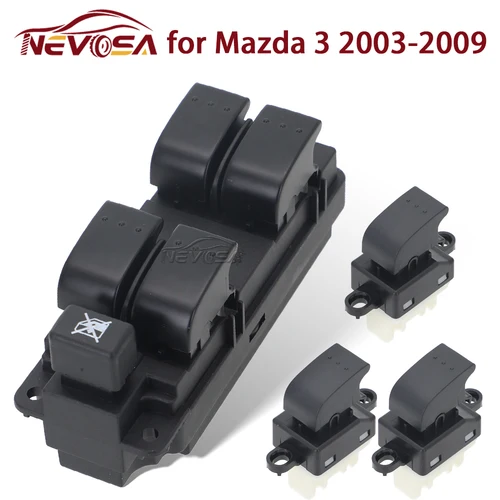 Para Mazda 3 Mazda3 2003 2004 2005 2006 2007 2008 2009 interruptor de Control de ventana eléctrica botón repuestos B32H-66-370 BP4L-66-350