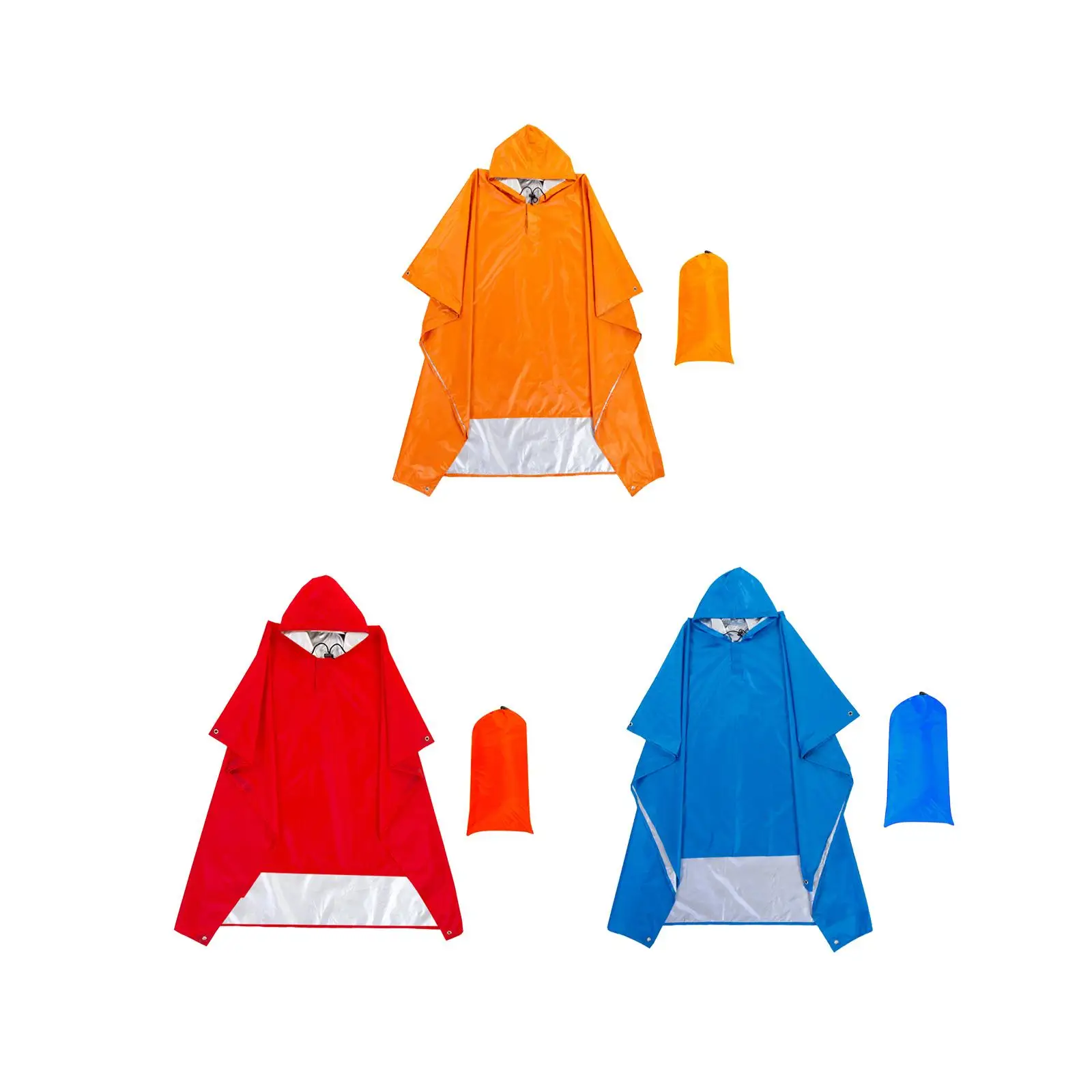 Rain Poncho Water Resistant Rain Cover with Hood and Drawstring Pullover Mat Raincoat for Hiking Travel Outdoor Riding Climbing