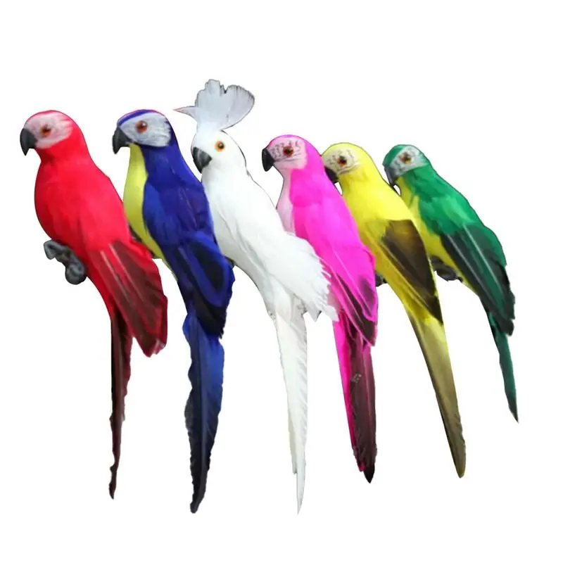 

TFORU-Creatives: Декоративные миниатюрные фигурки попугаев ручной работы для сада, имитация животных, украшения для газона с перьями