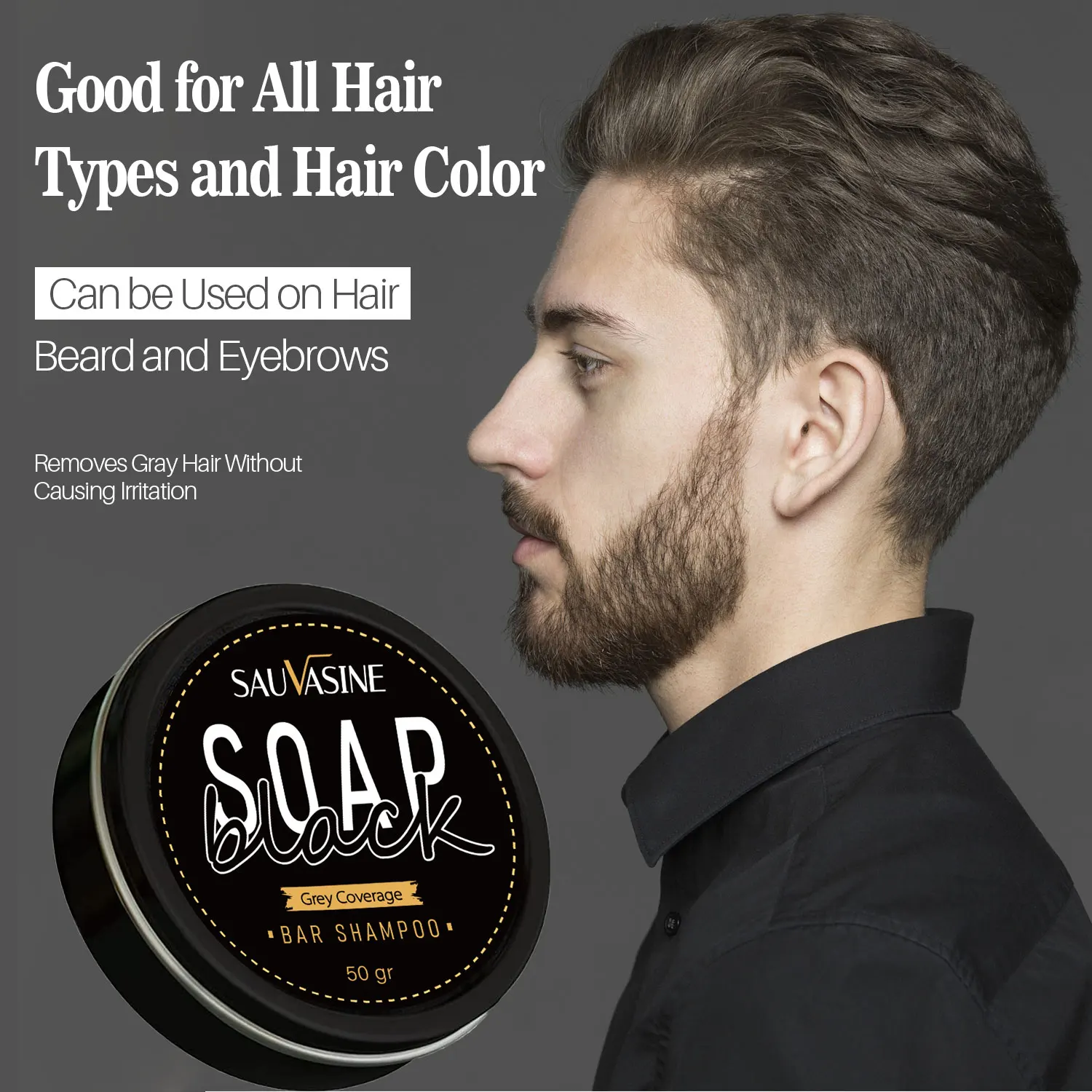 Hair Darkening Shampoo Bar for Gray Hair Coverage Soap Polygonum Multiflorum Fast Effective Repair Gray White Color Dye For Men